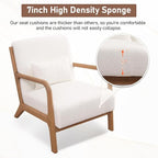 ANJ Mid Century Modern Accent Chair Set of 2, Single Boucle Lounge Reading - Image 3