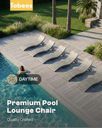 Folding HDPE Pool Lounge Chairs Set of 6, Pre-Assembled Outdoor Chaise Lounge - Image 9