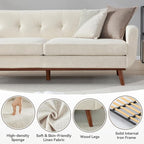 Kingfun 77.2" W Loveseat Sofa, Mid Century Modern Decor Love Seat Couches - Image 5