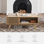 mopio Ensley Coffee Table with Storage, Mid Century Modern, Farmhouse Wood - Image 6