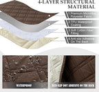 Genina L Shape Couch Cover, Sectional Couch Chaise Covers, Waterproof Washable - Image 4