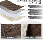 Genina L Shape Couch Cover, Sectional Couch Chaise Covers, Waterproof Washable - Image 4