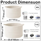 115L Extra Large Woven Cotton Rope Blanket Basket - Image 2