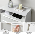 HULALA HOME End Table with Charging Station, Mid-Century Modern 2 Drawer and - Image 4