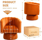 Swivel Accent Barrel Chair, Cute Comfy Small Round 360° Arm Chair, Velvet Sofa - Image 2