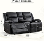 ANJ Geniune Leather Manual Loveseat Recliner Sofa Set of 2 - Image 2