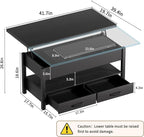 SYESWAY 42'' Lift Top Coffee Table, 4-in-1 Multifunctional Lift Coffee Table - Image 3