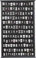 Shot Glass Storage Display Case Large Solid Wood Cabinet Rack Holder Wall by SNAIL