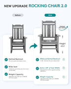 SERWALL Oversized Outdoor Rocking Chair Set of 4, All Weather Patio Rocking - Image 2