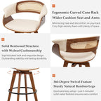 Set of 2 Rattan Swivel Bar Stools - Image 3