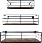 CRUGLA Floating Shelves Wall Mounted Set of 3, Hanging Storage Wall Shelf by CRUGLA