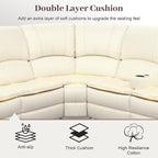 Yolsali Manual Reclining Sectional Sofa Set, 7 Seats Soft Leather Recliner - Image 4