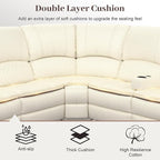 Yolsali Manual Reclining Sectional Sofa Set, 6 Seats Soft Leather Recliner - Image 4