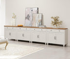 WAMAPT Buffet Cabinet with 8 Doors and 4 Drawers, Large Coffee Bar Table Wood - Image 8