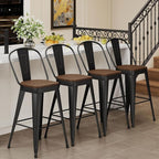 Andeworld Metal Bar Stools Set of 4, 30 inch Bar Height Barstools - Image 3