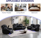 Power Recliner Sofa Set, Living Room Furniture Sets, Luxury 3 Piece Living Room - Image 8