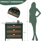 31.5" Retro Green Buffet Sideboard, Modern Coffee Bar Cabinet - Image 2