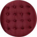 Homepop Home Decor | Upholstered Round Velvet Tufted Foot Rest Ottoman | Ottoman - Image 8