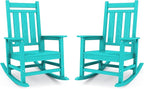 KINGYES Oversized Outdoor Rocking Chair Set of 2, All-Weather Patio Rocking by KINGYES