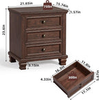 SAVOR LIFE Farmhouse Nightstand Set of 2, Rustic Couch End Table - Image 2