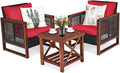 Tangkula 3 Pieces Patio Wicker Furniture Set, Rattan Outdoor Sofa Set by TANGKULA