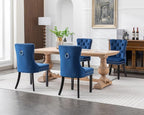 KCC Velvet Dining Chairs Set of 4, Upholstered High-end Tufted Dining Room Chair - Image 2