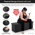 ENGPOW Storage Ottoman, Fireproof Folding Bench - Image 4