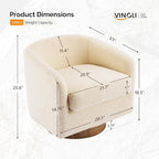 VINGLI 360°Swivel Accent Chair - Image 2