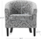 BELLEZE Accent Barrel Chair Set of 2, Linen Round Chair Club Tub Sofa Corner - Image 3