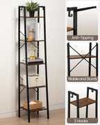 Hzuaneri Ladder Shelf, Bookshelf Bookcase, Freestanding Corner Storage Shelve - Image 3