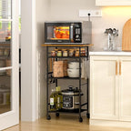 ThreeHio Rolling Kitchen Microwave Cart, 4 Tier Microwave Table Stand - Image 2
