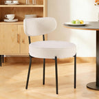 DUMOS Dining Chairs Set of 6, Mid Century Modern Chair Round Upholstered Curved - Image 7