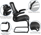 Flash Furniture Kelista Black Mesh Sled Base Side Reception Chair - Image 4