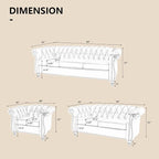 QHITTY 3 Piece Living Room Set, Sectional Chesterfield Sofa Chair Contemporary - Image 2
