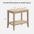 SICOTAS Rattan Nightstand Bedside Table - Image 2