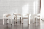 BESTANO Set of 6 Modern Velvet Fabric Upholstered Dining Chairs - Image 4