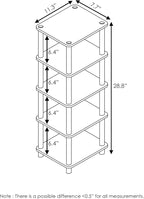 FURINNO Turn-N-Tube LACi 4-Bins System Rack, French Oak Grey/Black - Image 3