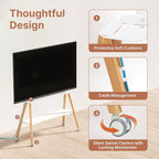 Rolling Easel TV Stand for 49–75 Inch TVs, Mobile TV Cart - Image 5