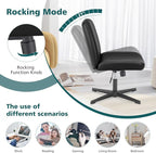 OLIXIS Criss Cross Legged Chairs No Wheels, Wide Seat Height Adjustable Swivel - Image 6