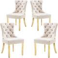 KCC Velvet Dining Chairs Set of 4, Upholstered High-end Tufted Dining Chair by KCC