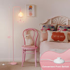 ONEWISH Pink Floor Lamp for Bedroom, Cute Standing Lamp - Image 4