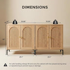 IFBUY Modern Sideboard Buffet Cabinet, 123.5" W Fluted Arched Buffet Cabinet - Image 2