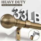Antique Bronze Curtain Rods for Windows 28 to 48 Inch 1" Diameter Adjustable - Image 5