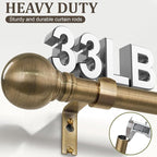Antique Bronze Curtain Rods for Windows 72 to 144 Inch Long Brass Window - Image 5