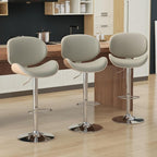 KCC Bar Stools, Swivel Adjustable Height Barstools, PU Leather Upholstered Bar - Image 6