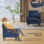 VINGLI Modern Accent Chairs Set of 2, Upholstered Sofa Chair Reading Chair - Image 7