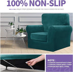 ZNSAYOTX Luxury Velvet Couch Cover 4 Piece Stretch Sofa Covers - Image 5