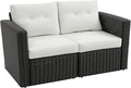 Outsunny 2 Piece Patio Wicker Corner Sofa Set, Outdoor PE Rattan Furniture by Outsunny