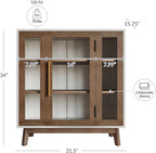 BELLEZE Modern Curio Cabinet, 3-Tiers Console Table, 31 Inch - Image 2