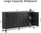 Fatmok Fluted Furniture Set – 65" Buffet Sideboard Cabinet - Image 2